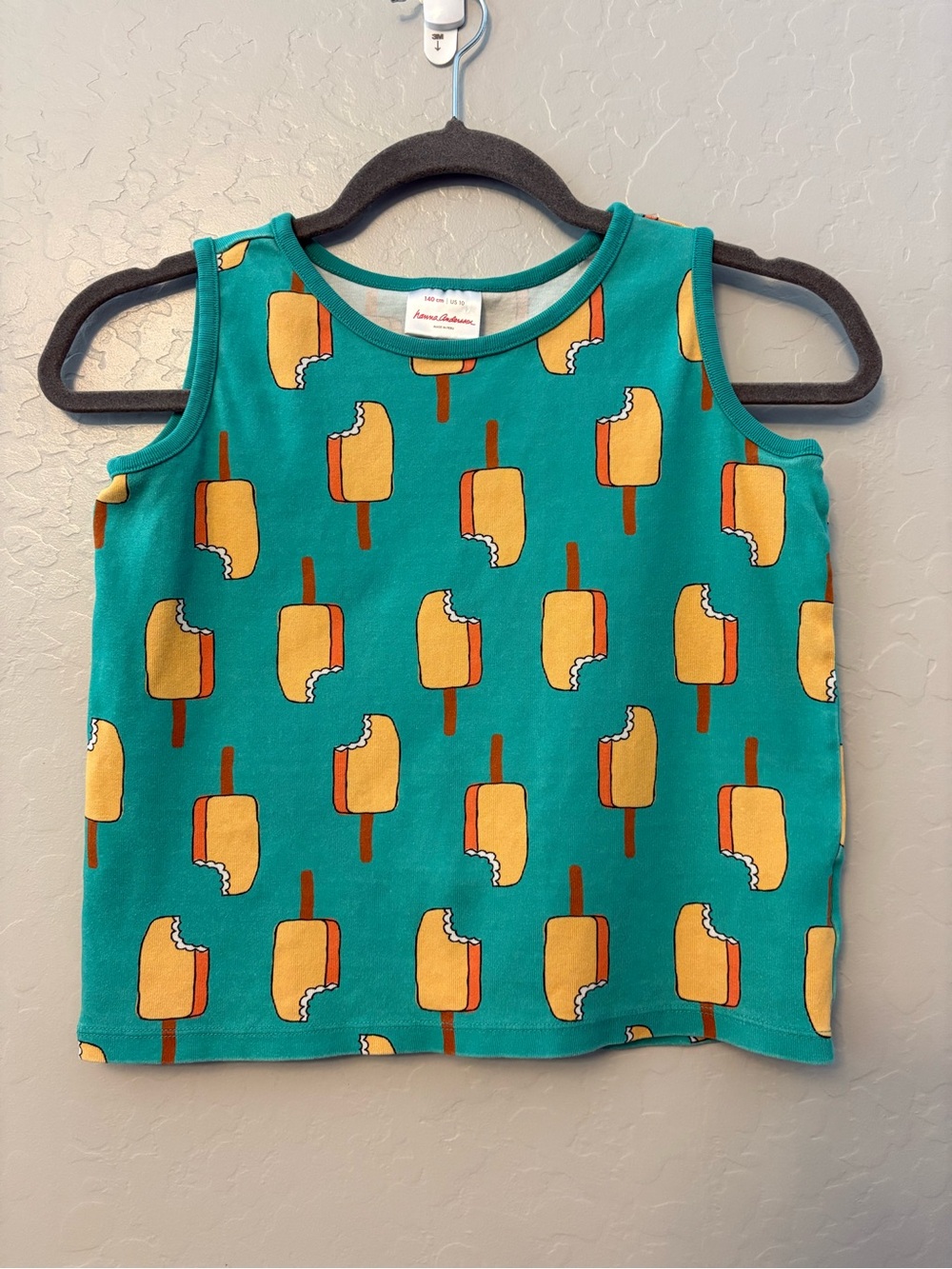 Hanna andersson chasing summer tank in island green popsicle print 140 CM US 10